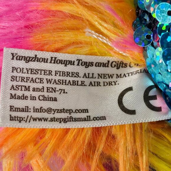 ATHOINSU SENSORY UNICORN PLUSH TOY DUAL COLOR SEQUIN SPARKLE 12" STUFFED ANIMAL - Picture 10 of 10